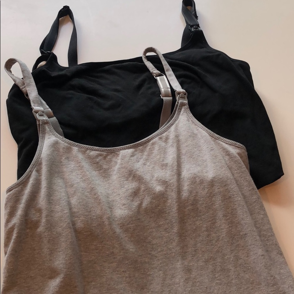 Two nursing tank top bras